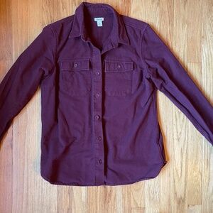LL Bean Flannel Button Down Shirt - Plum / Eggplant